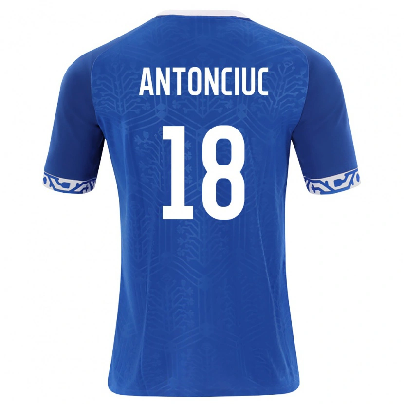 Danxen Barn Moldavien Cristian Antonciuc #18 Kunglig Blå Vit Hemmatröja Matchtröjor 26-28 Tröjor T-Tröja