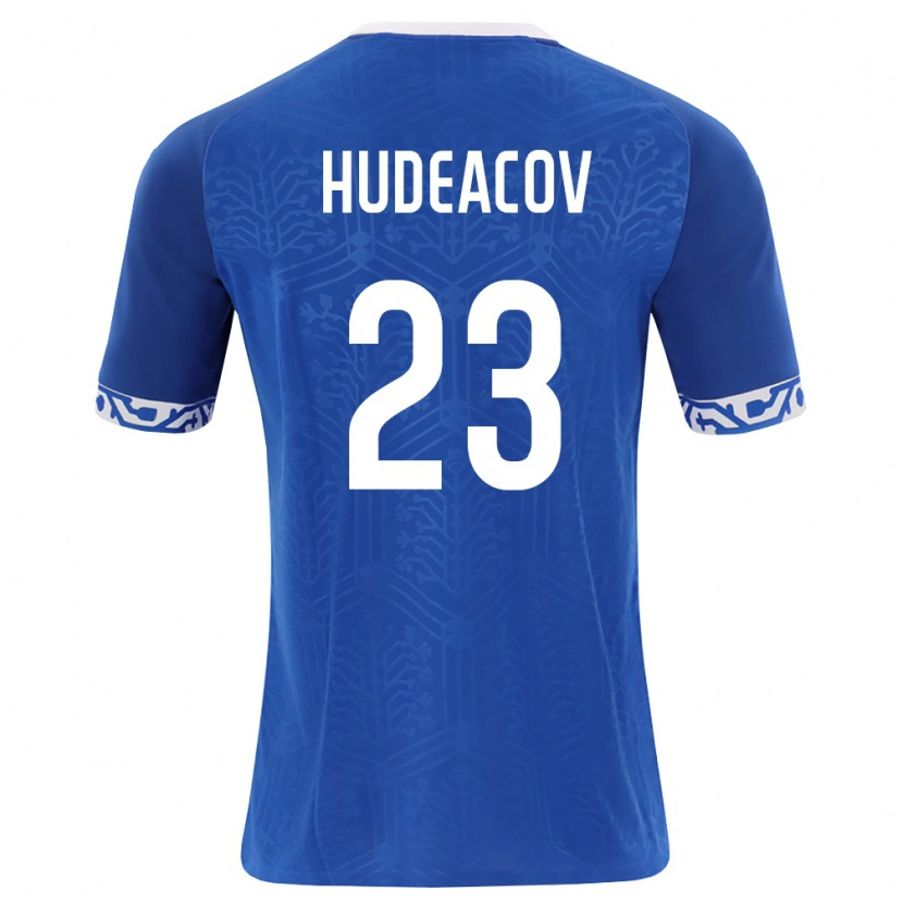 Danxen Barn Moldavien Andrei Hudeacov #23 Kunglig Blå Vit Hemmatröja Matchtröjor 26-28 Tröjor T-Tröja