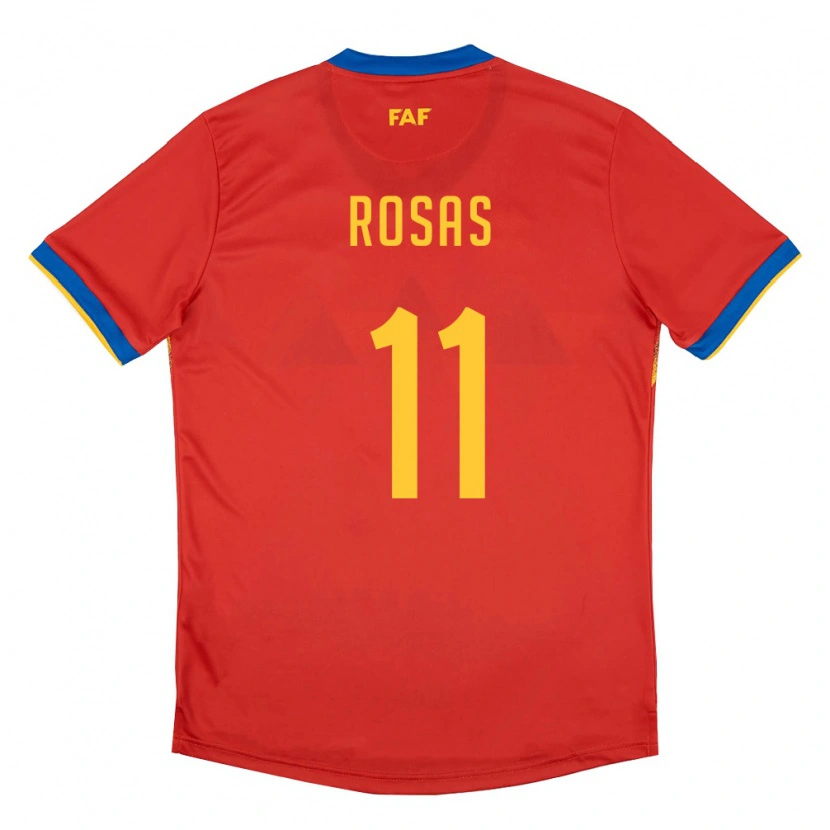 Danxen Barn Andorra Berto Rosas #11 Röd Blå Gul Hemmatröja Matchtröjor 26-28 Tröjor T-Tröja