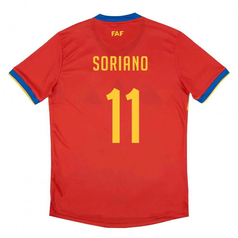 Danxen Barn Andorra Owen Soriano #11 Röd Blå Gul Hemmatröja Matchtröjor 26-28 Tröjor T-Tröja