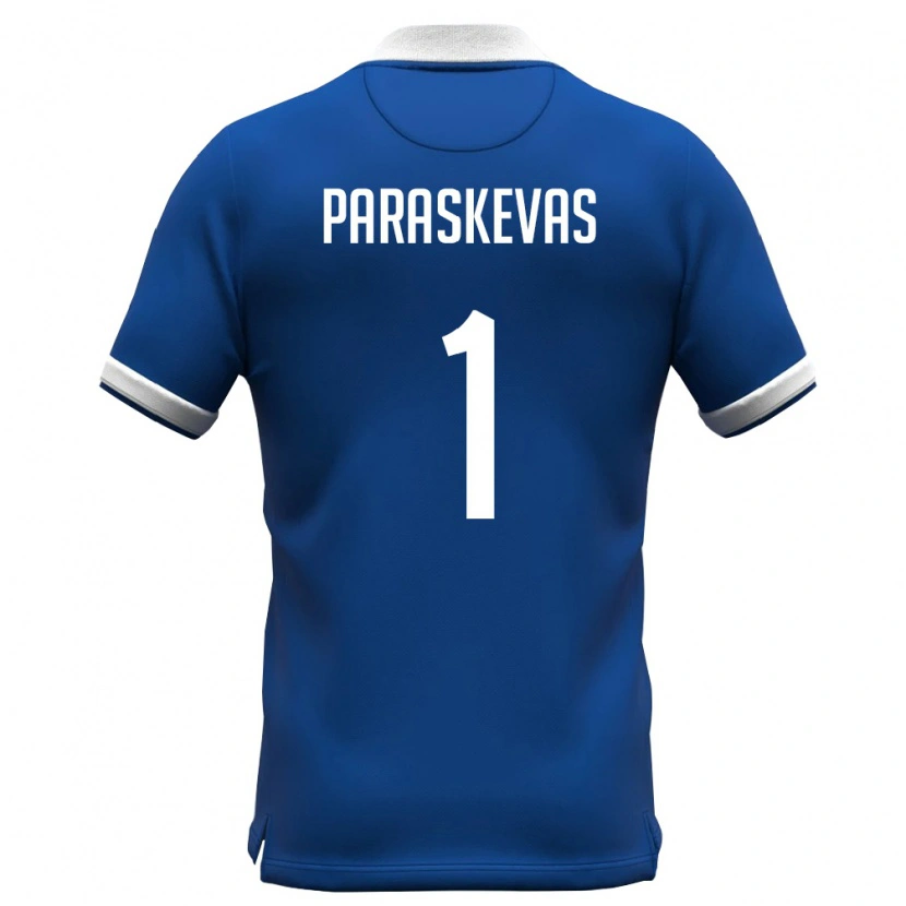 Danxen Barn Cypern Andreas Paraskevas #1 Kunglig Blå Vit Hemmatröja Matchtröjor 26-28 Tröjor T-Tröja