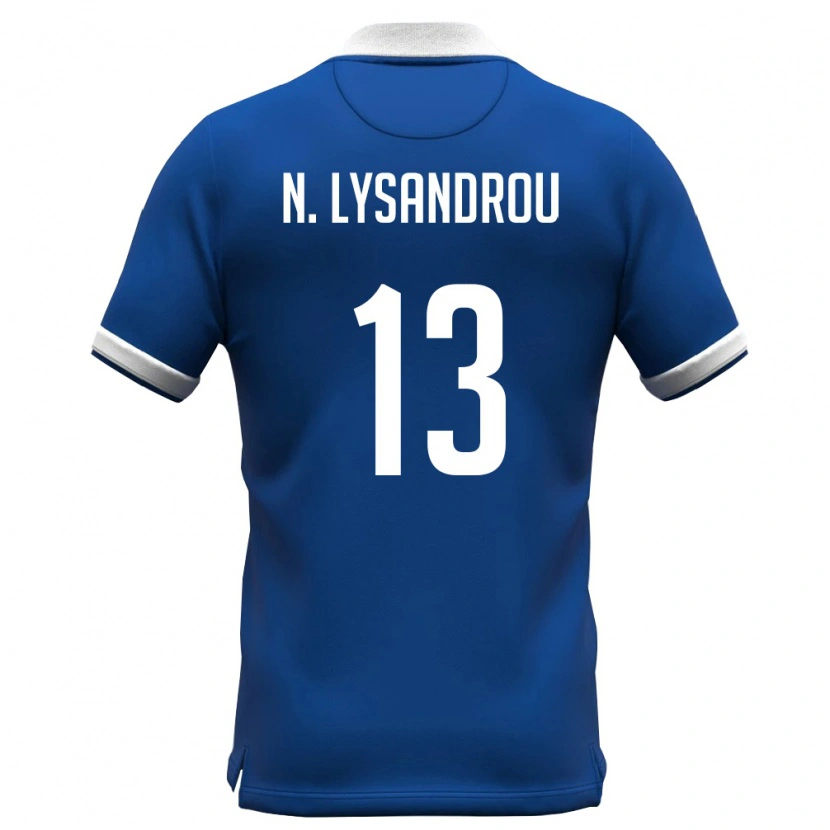 Danxen Barn Cypern Nikolas Achilleas Lysandrou #13 Kunglig Blå Vit Hemmatröja Matchtröjor 26-28 Tröjor T-Tröja