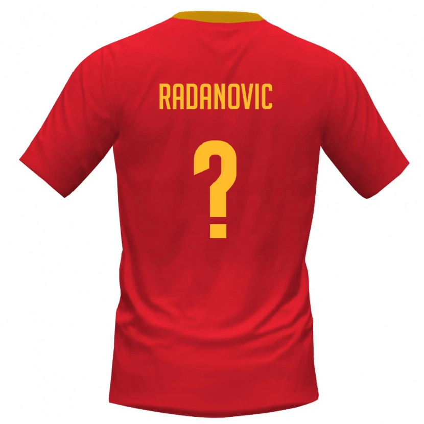 Danxen Barn Montenegro Balsa Radanovic #0 Röd Gul Hemmatröja Matchtröjor 26-28 Tröjor T-Tröja