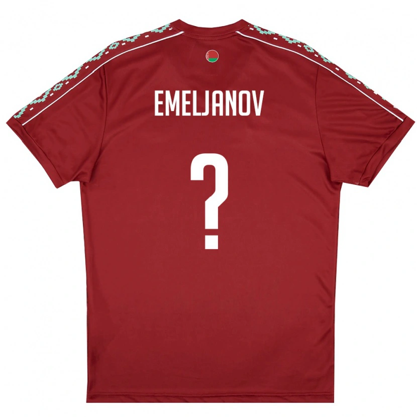 Danxen Barn Belarus Gleb Emeljanov #0 Djup Röd Vit Hemmatröja Matchtröjor 26-28 Tröjor T-Tröja