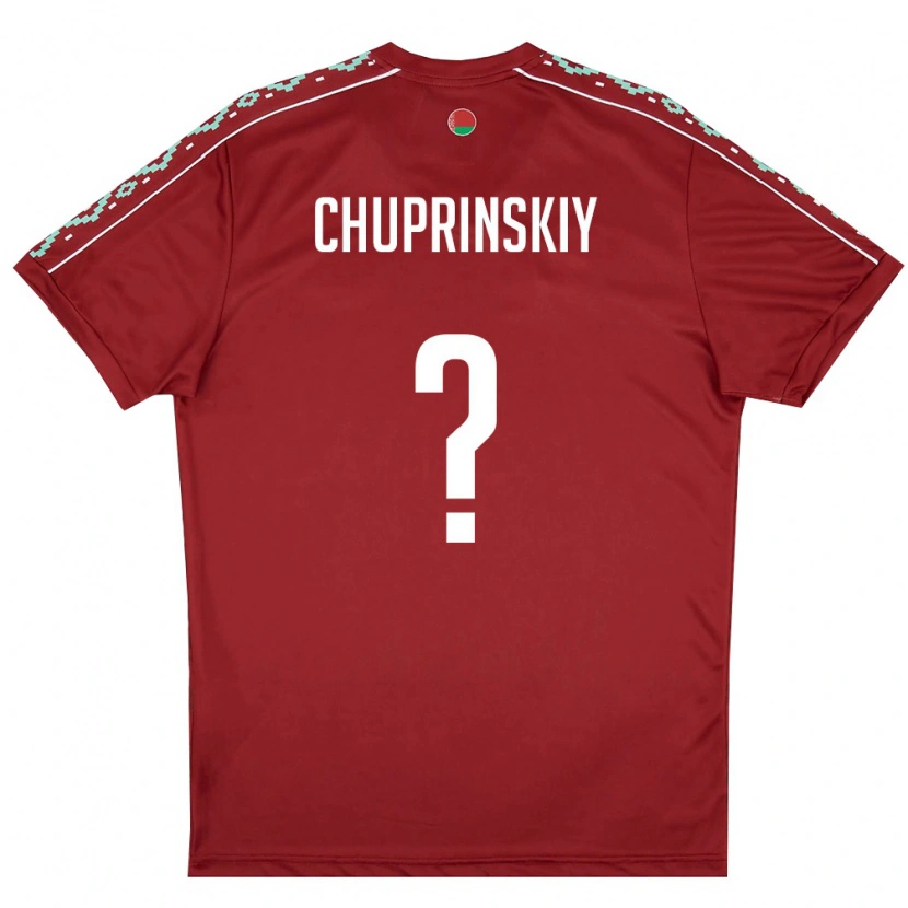 Danxen Barn Belarus Semen Chuprinskiy #0 Djup Röd Vit Hemmatröja Matchtröjor 26-28 Tröjor T-Tröja