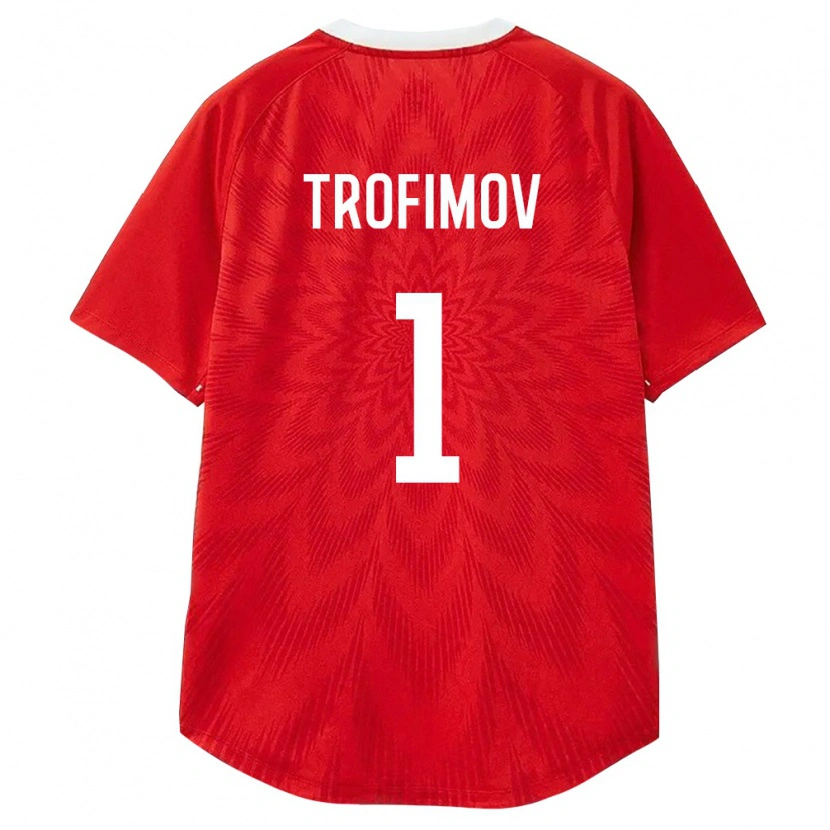Danxen Barn Ryssland Kirill Trofimov #1 Röd Vit Brun Hemmatröja Matchtröjor 26-28 Tröjor T-Tröja