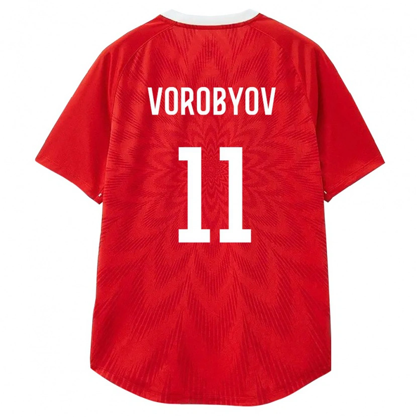Danxen Barn Ryssland Dmitriy Vorobyov #11 Röd Vit Brun Hemmatröja Matchtröjor 26-28 Tröjor T-Tröja