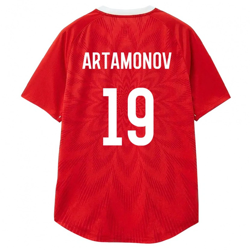 Danxen Barn Ryssland Vladimir Artamonov #19 Röd Vit Brun Hemmatröja Matchtröjor 26-28 Tröjor T-Tröja