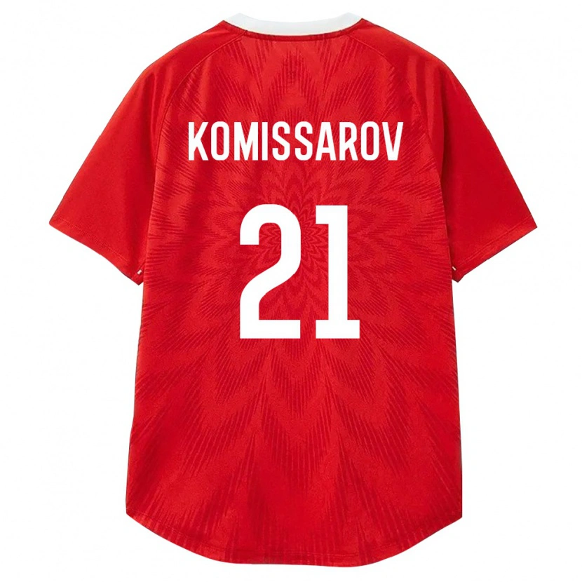 Danxen Barn Ryssland Timofey Komissarov #21 Röd Vit Brun Hemmatröja Matchtröjor 26-28 Tröjor T-Tröja