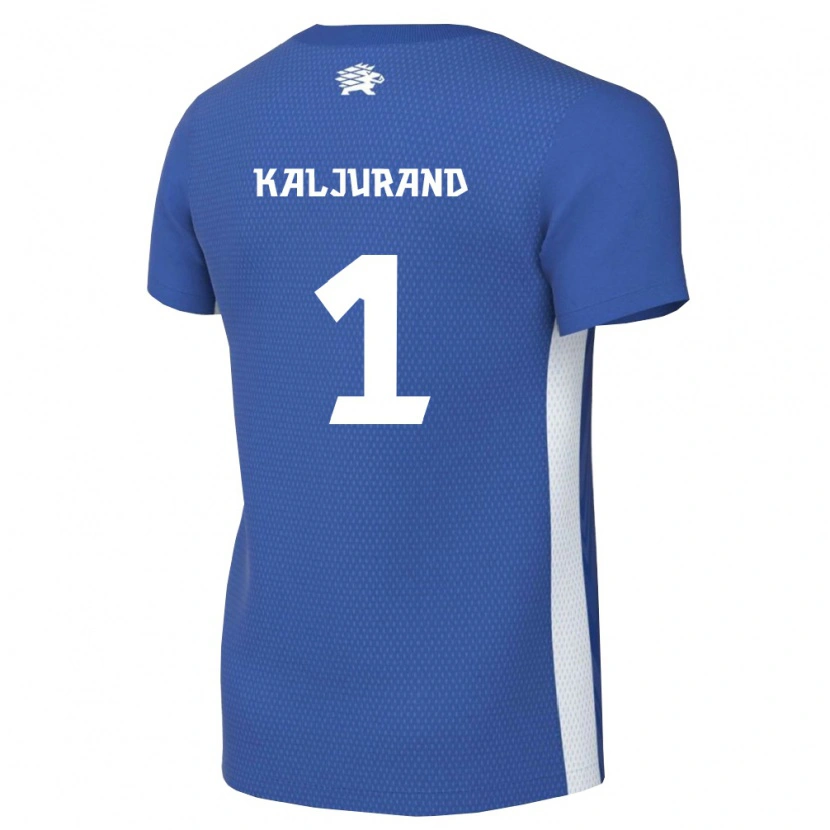 Danxen Barn Estland Joonatan Kaljurand #1 Mörkblå Vit Hemmatröja Matchtröjor 26-28 Tröjor T-Tröja