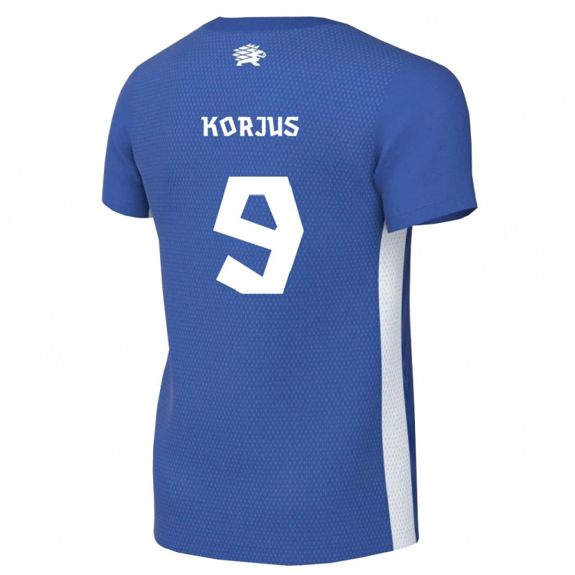 Danxen Barn Estland Uku Korjus #9 Mörkblå Vit Hemmatröja Matchtröjor 26-28 Tröjor T-Tröja