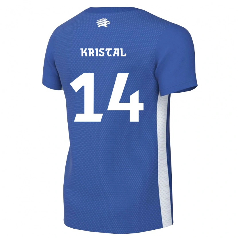 Danxen Barn Estland Patrik Kristal #14 Mörkblå Vit Hemmatröja Matchtröjor 26-28 Tröjor T-Tröja