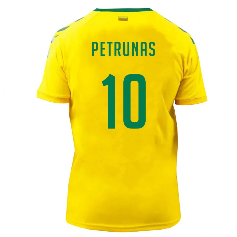 Danxen Barn Litauen Lukas Petrunas #10 Gul Grön Hemmatröja Matchtröjor 26-28 Tröjor T-Tröja