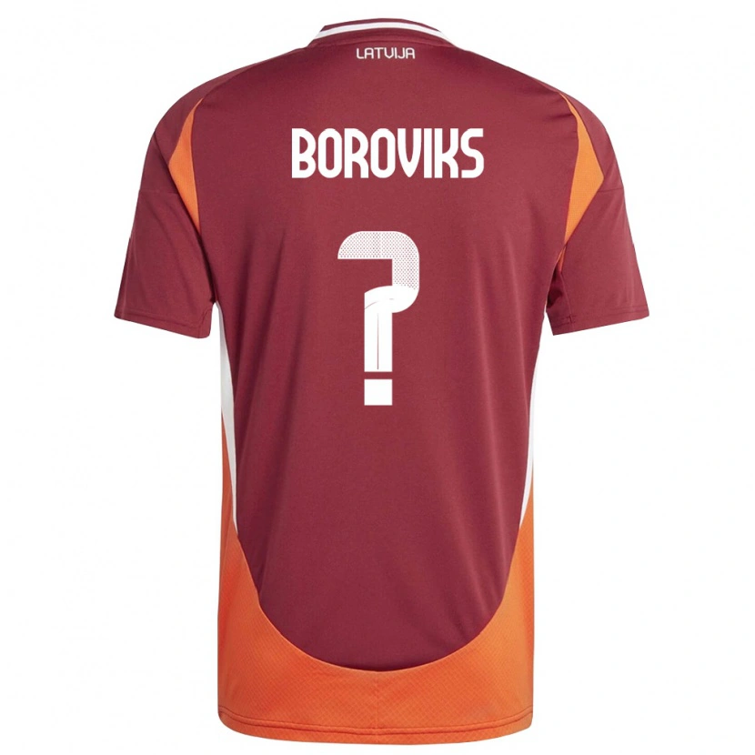 Danxen Barn Lettland Savelijs Boroviks #0 Djup Röd Vit Orange Hemmatröja Matchtröjor 26-28 Tröjor T-Tröja