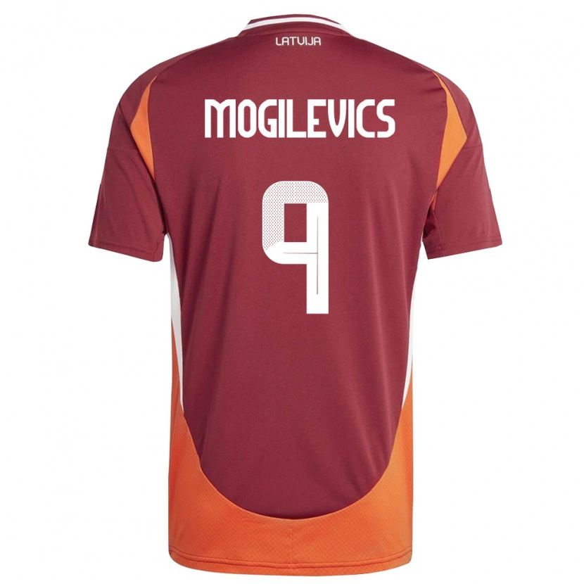 Danxen Barn Lettland Miroslavs Mogilevics #9 Djup Röd Vit Orange Hemmatröja Matchtröjor 26-28 Tröjor T-Tröja