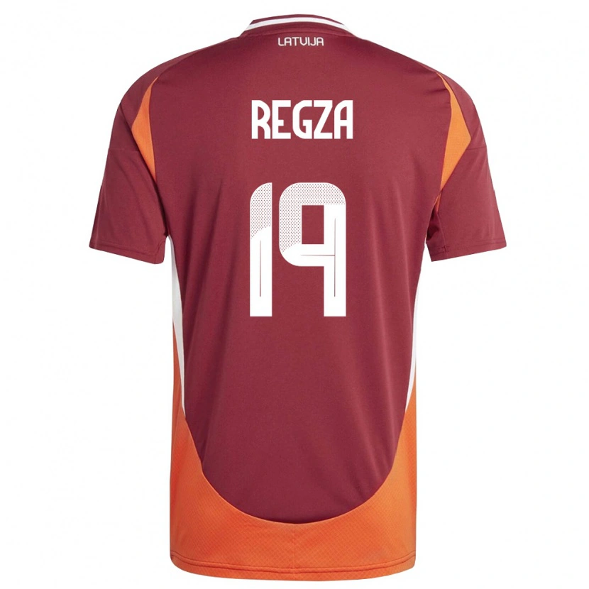 Danxen Barn Lettland Marko Regza #19 Djup Röd Vit Orange Hemmatröja Matchtröjor 26-28 Tröjor T-Tröja