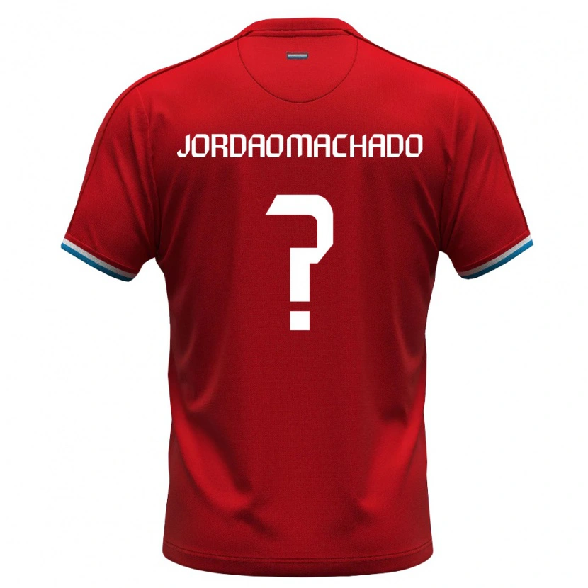 Danxen Barn Luxemburg Dinis Jordao Machado #0 Röd Vit Blå Hemmatröja Matchtröjor 26-28 Tröjor T-Tröja