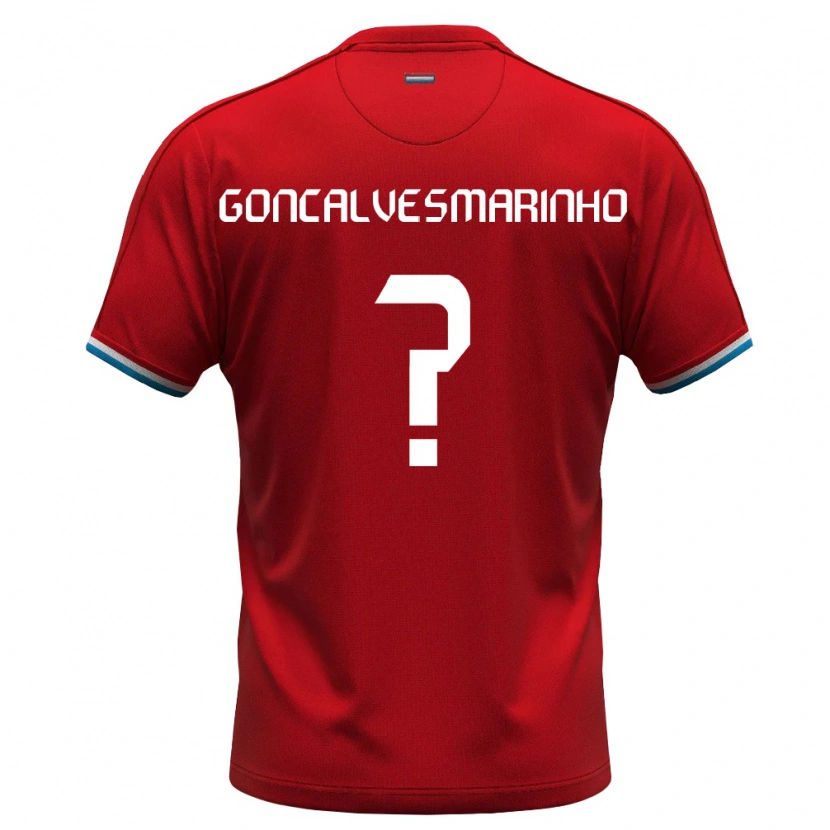 Danxen Barn Luxemburg Luca Goncalves Marinho #0 Röd Vit Blå Hemmatröja Matchtröjor 26-28 Tröjor T-Tröja