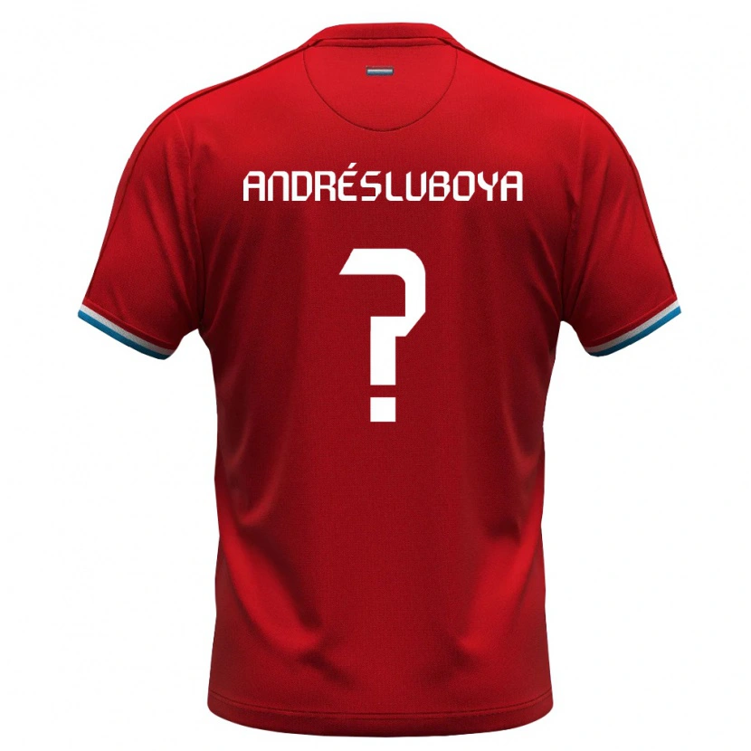 Danxen Barn Luxemburg Liam Andrés Luboya #0 Röd Vit Blå Hemmatröja Matchtröjor 26-28 Tröjor T-Tröja