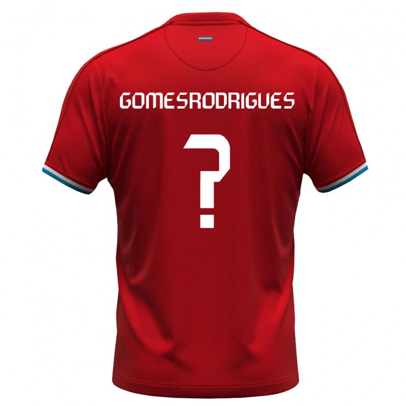 Danxen Barn Luxemburg Jess Gomes Rodrigues #0 Röd Vit Blå Hemmatröja Matchtröjor 26-28 Tröjor T-Tröja