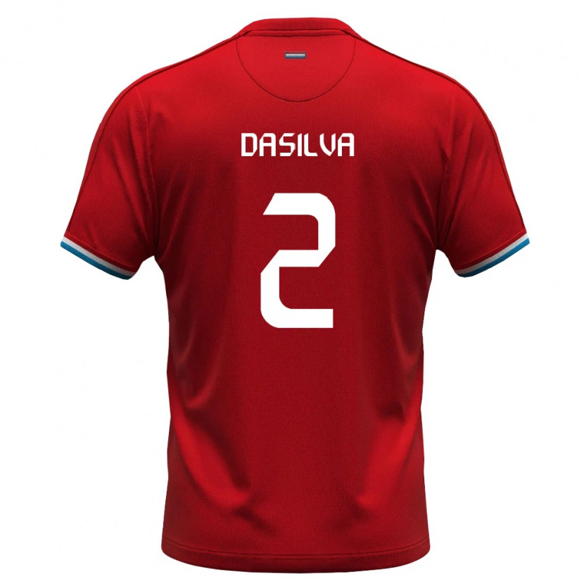 Danxen Barn Luxemburg Aston Da Silva #2 Röd Vit Blå Hemmatröja Matchtröjor 26-28 Tröjor T-Tröja