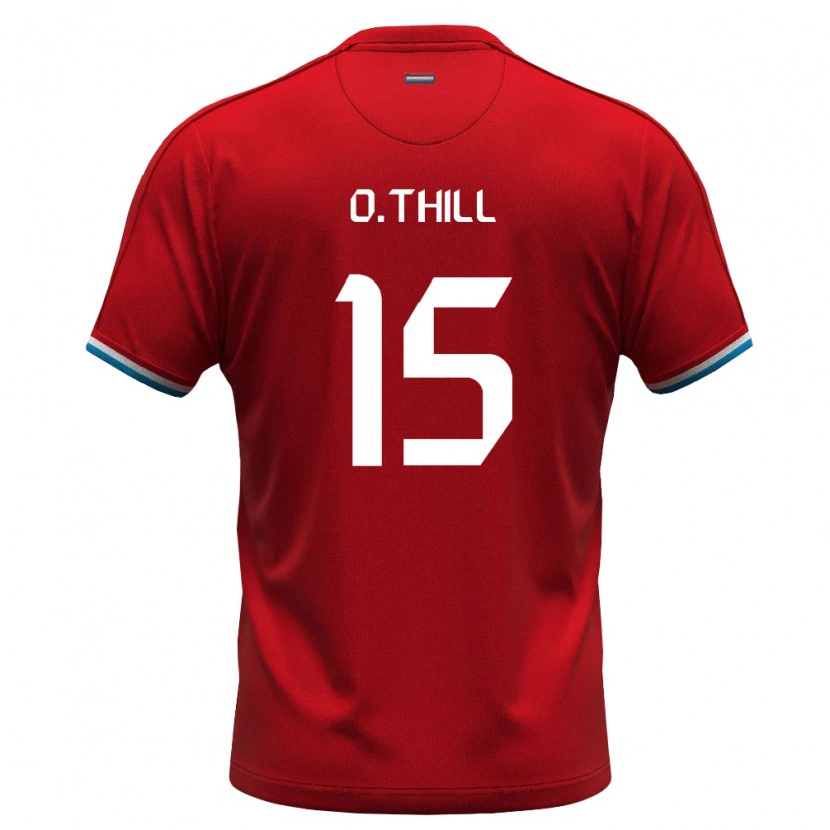 Danxen Barn Luxemburg Olivier Thill #15 Röd Vit Blå Hemmatröja Matchtröjor 26-28 Tröjor T-Tröja
