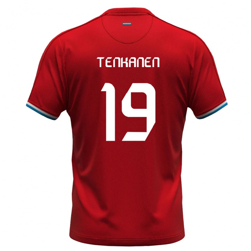 Danxen Barn Luxemburg Luke Tenkanen #19 Röd Vit Blå Hemmatröja Matchtröjor 26-28 Tröjor T-Tröja