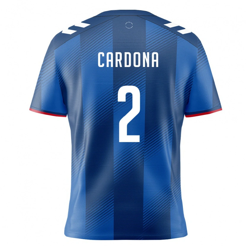 Danxen Barn Puerto Rico Nicolás Cardona #2 Kunglig Blå Röd Vit Hemmatröja Matchtröjor 26-28 Tröjor T-Tröja
