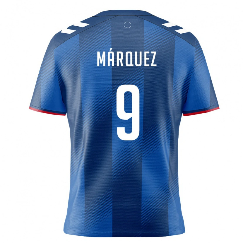 Danxen Barn Puerto Rico Eddiel Márquez #9 Kunglig Blå Röd Vit Hemmatröja Matchtröjor 26-28 Tröjor T-Tröja