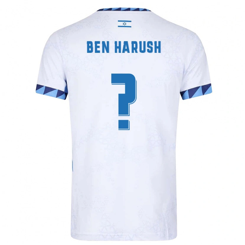 Danxen Barn Israel Noam Ben Harush #0 Vit Ljusblå Hemmatröja Matchtröjor 26-28 Tröjor T-Tröja