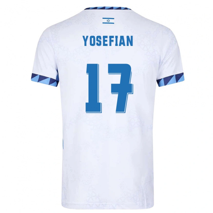 Danxen Barn Israel Harel Yosefian #17 Vit Ljusblå Hemmatröja Matchtröjor 26-28 Tröjor T-Tröja