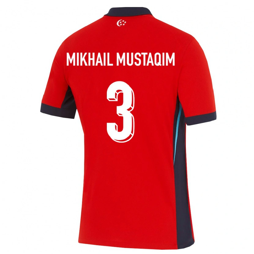 Danxen Barn Singapore Ikram Mikhail Mustaqim #3 Röd Vit Svart Hemmatröja Matchtröjor 26-28 Tröjor T-Tröja