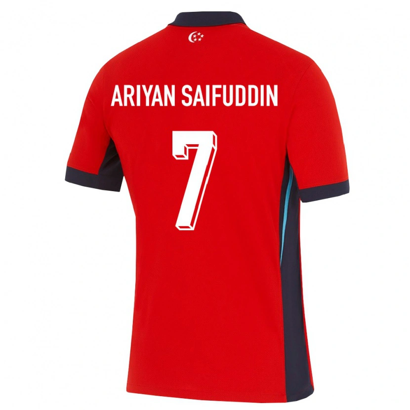 Danxen Barn Singapore Aqif Ariyan Saifuddin #7 Röd Vit Svart Hemmatröja Matchtröjor 26-28 Tröjor T-Tröja