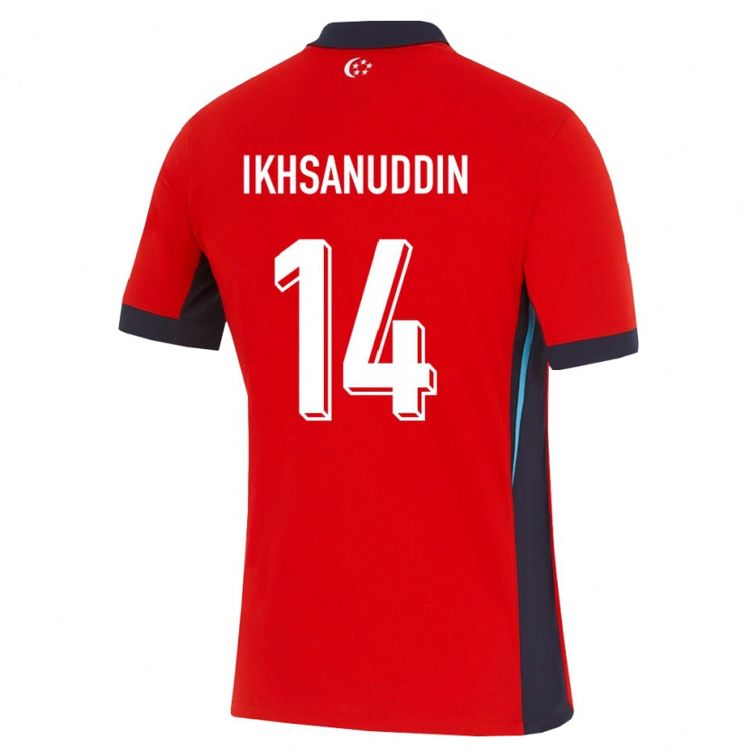 Danxen Barn Singapore Nur Ikhsanuddin #14 Röd Vit Svart Hemmatröja Matchtröjor 26-28 Tröjor T-Tröja