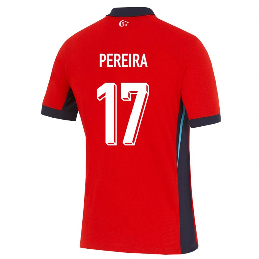 Danxen Barn Singapore Caden Pereira #17 Röd Vit Svart Hemmatröja Matchtröjor 26-28 Tröjor T-Tröja
