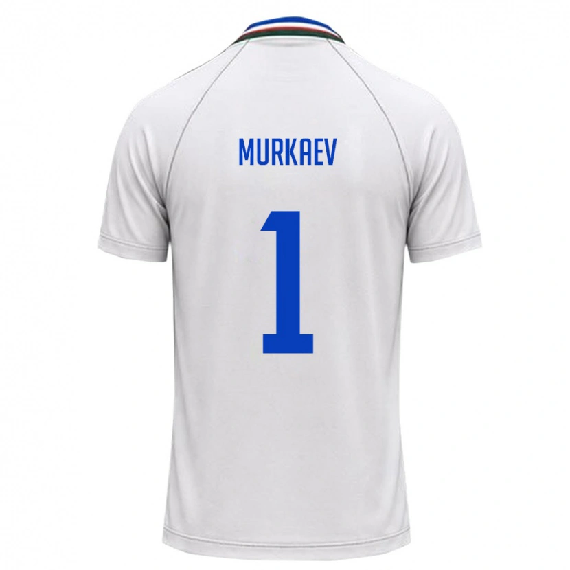 Danxen Barn Uzbekistan Maksim Murkaev #1 Vit Mörk Grön Bortatröja Matchtröjor 26-28 Tröjor T-Tröja