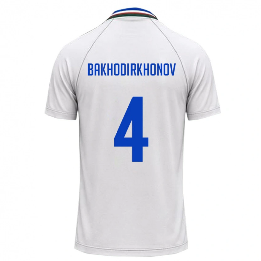 Danxen Barn Uzbekistan Muminkhon Bakhodirkhonov #4 Vit Mörk Grön Bortatröja Matchtröjor 26-28 Tröjor T-Tröja