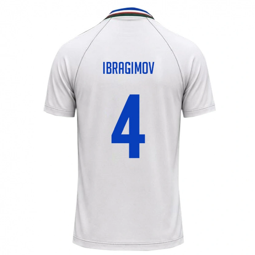 Danxen Barn Uzbekistan Sunnat Ibragimov #4 Vit Mörk Grön Bortatröja Matchtröjor 26-28 Tröjor T-Tröja