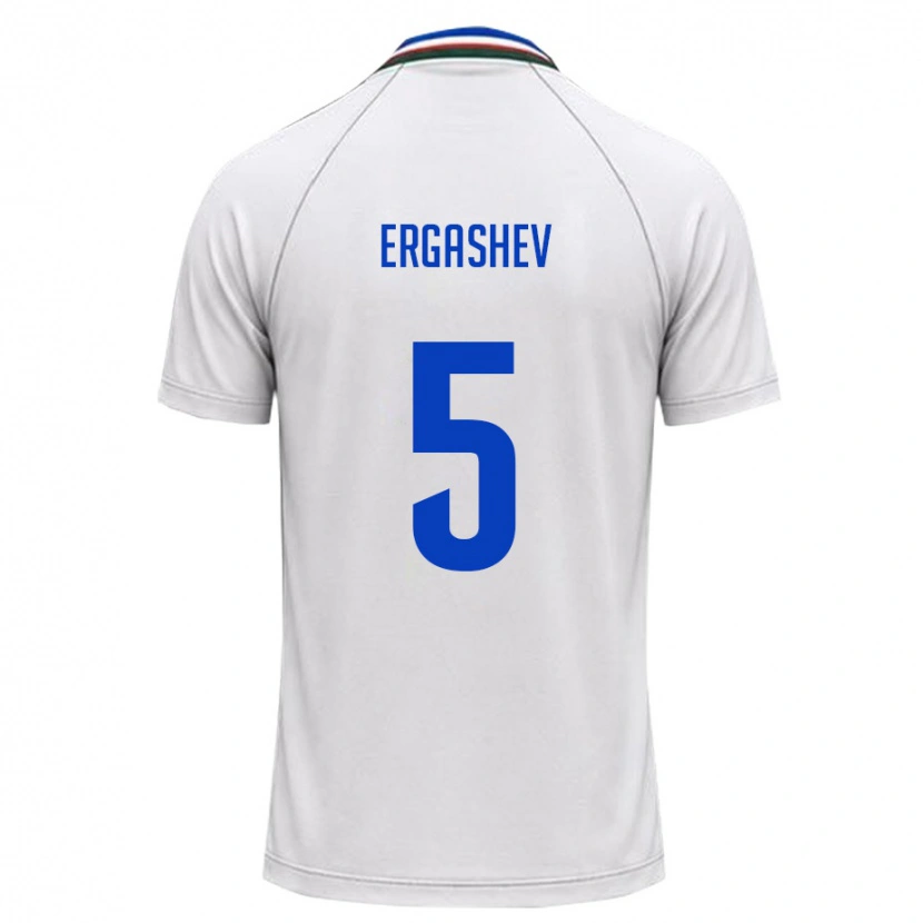 Danxen Barn Uzbekistan Ozodbek Ergashev #5 Vit Mörk Grön Bortatröja Matchtröjor 26-28 Tröjor T-Tröja