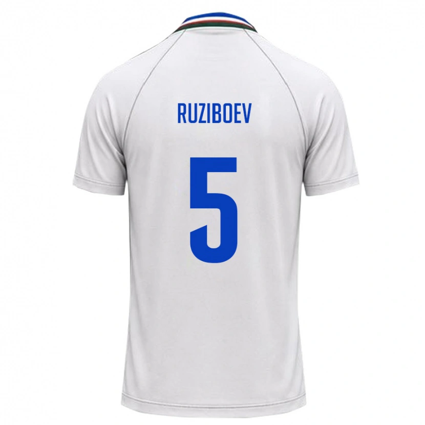 Danxen Barn Uzbekistan Mukhammadaziz Ruziboev #5 Vit Mörk Grön Bortatröja Matchtröjor 26-28 Tröjor T-Tröja