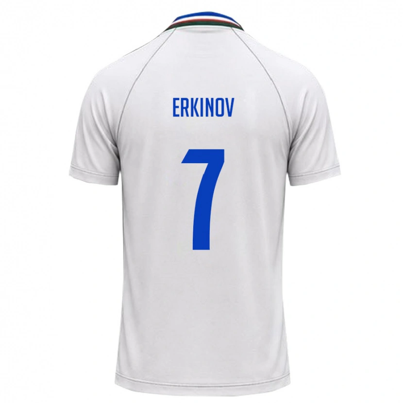 Danxen Barn Uzbekistan Amirkhon Erkinov #7 Vit Mörk Grön Bortatröja Matchtröjor 26-28 Tröjor T-Tröja