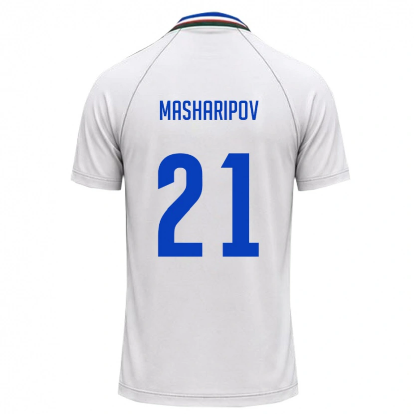 Danxen Barn Uzbekistan Akbar Masharipov #21 Vit Mörk Grön Bortatröja Matchtröjor 26-28 Tröjor T-Tröja