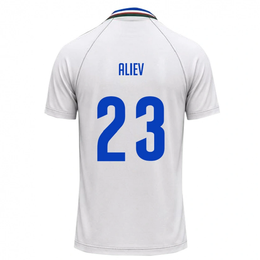 Danxen Barn Uzbekistan Asilbek Aliev #23 Vit Mörk Grön Bortatröja Matchtröjor 26-28 Tröjor T-Tröja