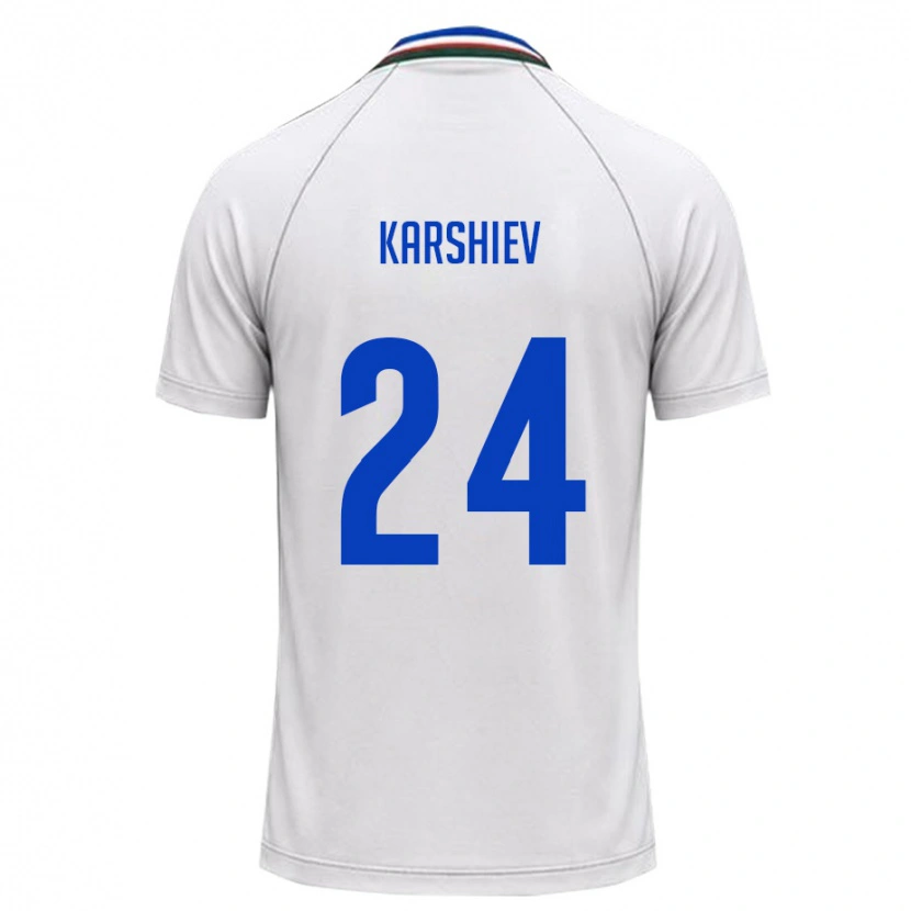 Danxen Barn Uzbekistan Azizbek Karshiev #24 Vit Mörk Grön Bortatröja Matchtröjor 26-28 Tröjor T-Tröja