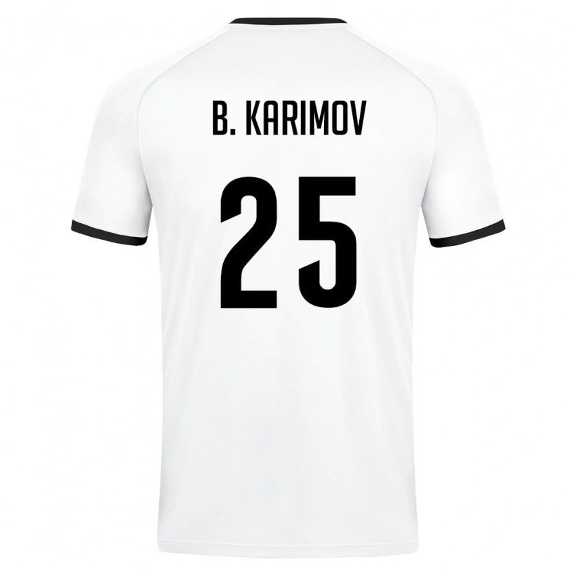 Danxen Barn Uzbekistan Bekhruz Karimov #25 Vit Mörk Grön Bortatröja Matchtröjor 26-28 Tröjor T-Tröja