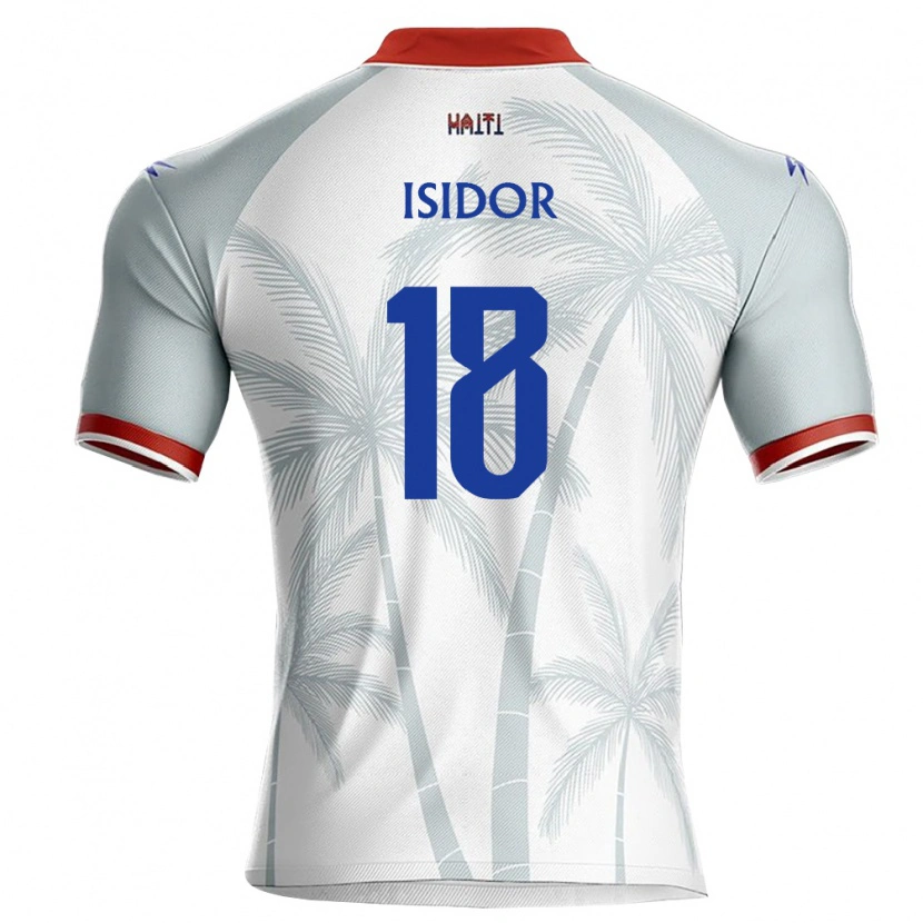 Danxen Barn Haiti Wilson Isidor #18 Vit Röd Grå Bortatröja Matchtröjor 26-28 Tröjor T-Tröja