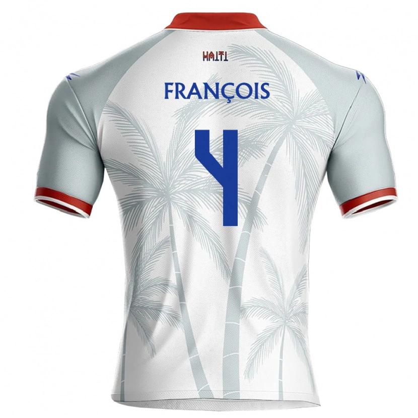 Danxen Barn Haiti Mendell François #4 Vit Röd Grå Bortatröja Matchtröjor 26-28 Tröjor T-Tröja