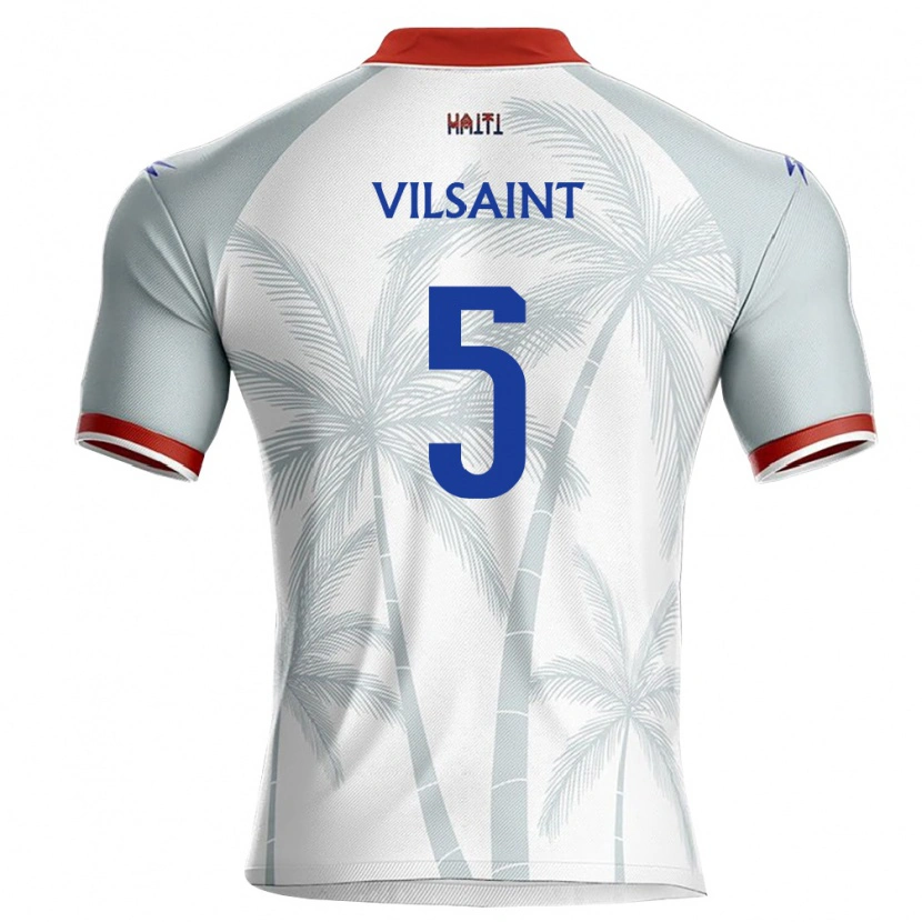 Danxen Barn Haiti Jaylen Vilsaint #5 Vit Röd Grå Bortatröja Matchtröjor 26-28 Tröjor T-Tröja