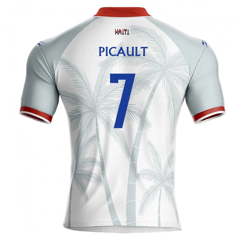 Danxen Barn Haiti Fafà Picault #7 Vit Röd Grå Bortatröja Matchtröjor 26-28 Tröjor T-Tröja