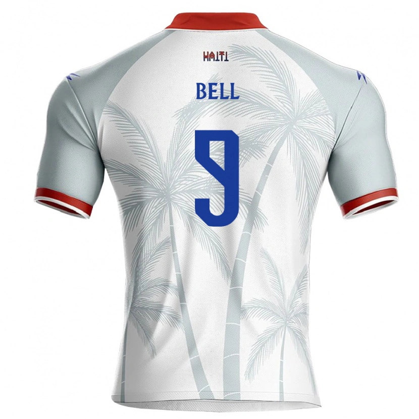 Danxen Barn Haiti Karl Bell #9 Vit Röd Grå Bortatröja Matchtröjor 26-28 Tröjor T-Tröja